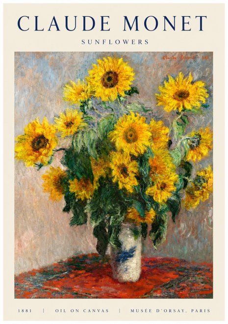 Monet Sunflowers No3 - Affiche