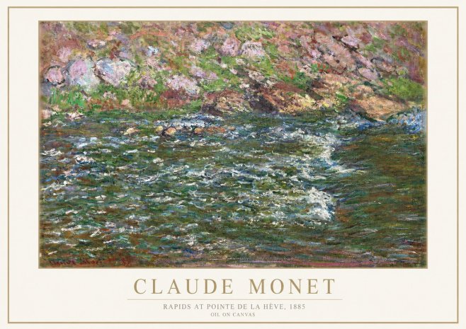 Monet Rapids at Pointe De La Hève, 1885 No1 - Affiche