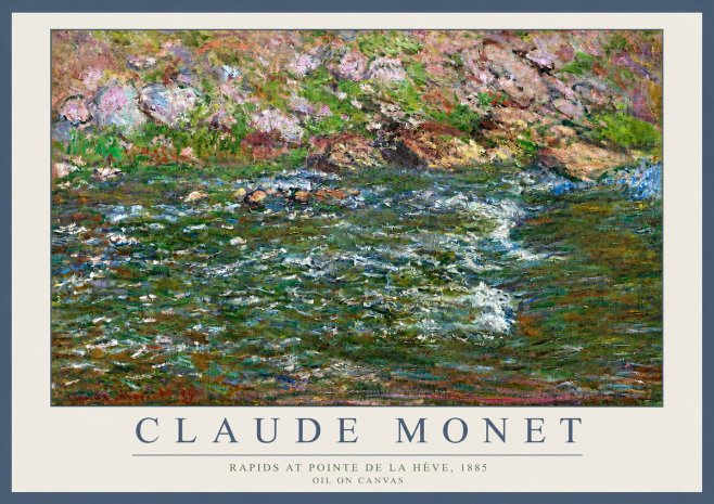 Monet Rapids at Pointe De La Hève, 1885 No3 - Affiche