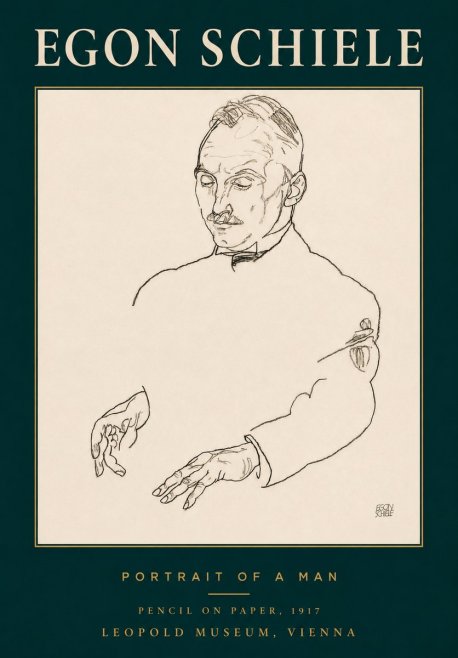 Schiele Portrait of a Man No3 - Affiche