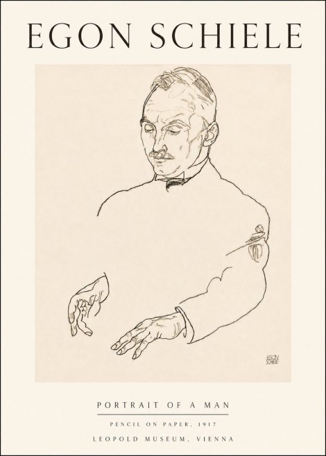 Schiele Portrait of a Man No4 - Affiche