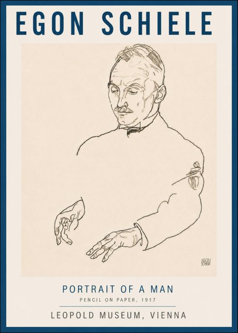 Schiele Portrait of a Man No6 - Affiche