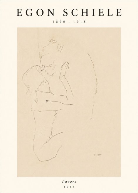 Schiele Lovers No1 - Affiche