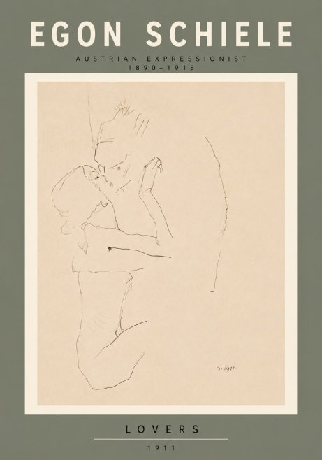 Schiele Lovers No6 - Affiche