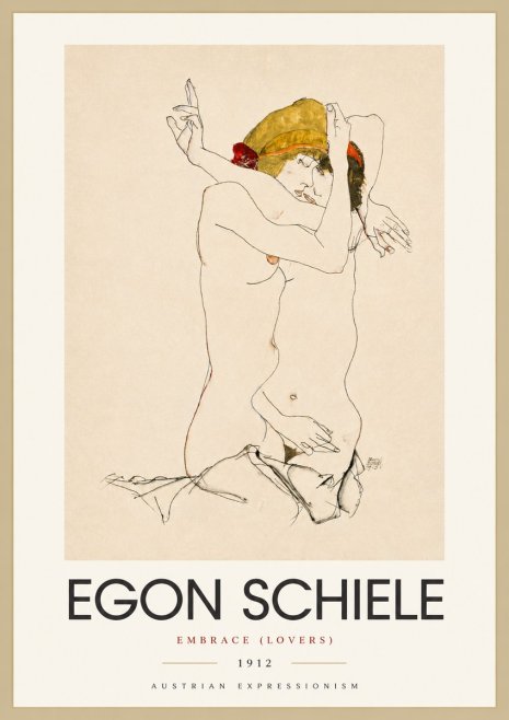 Schiele Embrace (Lovers) No4 - Affiche