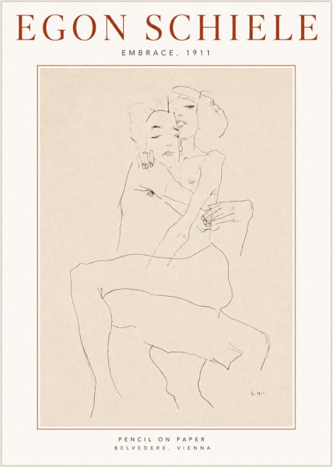 Schiele Embrace, 1911 No3 - Affiche