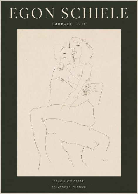 Schiele Embrace, 1911 No4 - Affiche