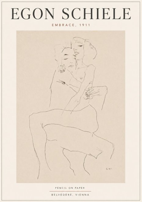 Schiele Embrace, 1911 No5 - Affiche
