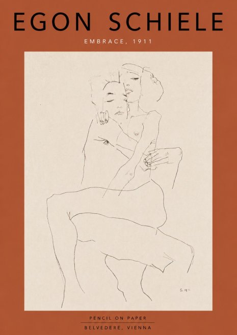 Schiele Embrace, 1911 No6 - Affiche