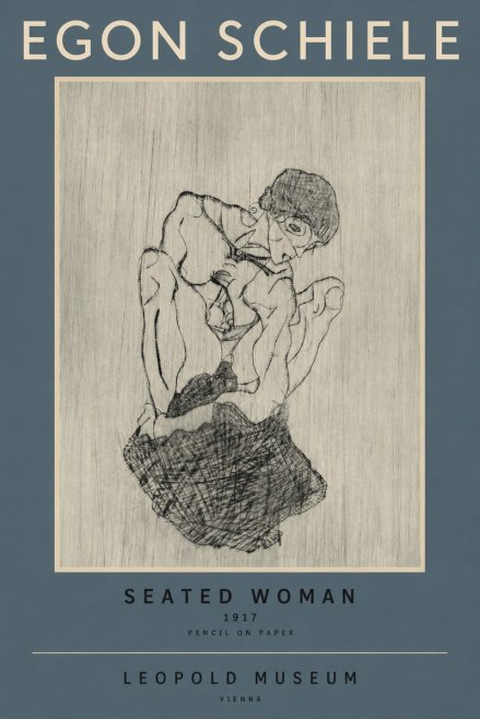 Schiele Seated Woman No2 - Affiche