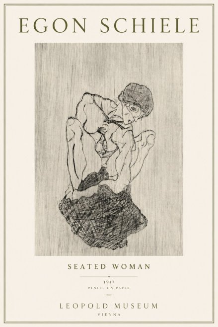 Schiele Seated Woman No4 - Affiche