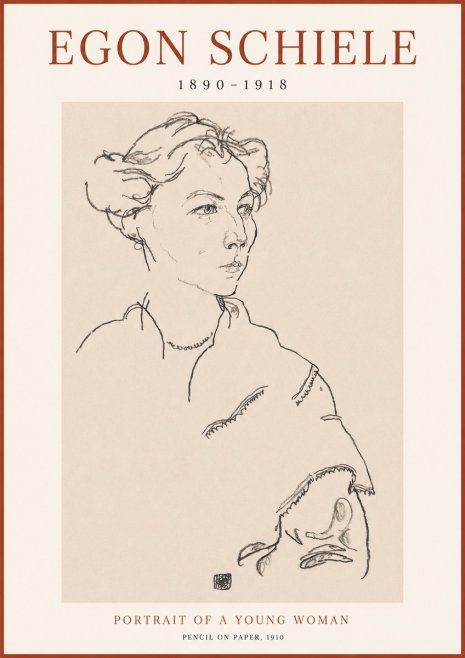 Schiele Portrait of a Young Woman No1 - Affiche