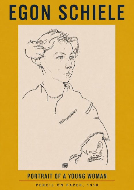 Schiele Portrait of a Young Woman No4 - Affiche
