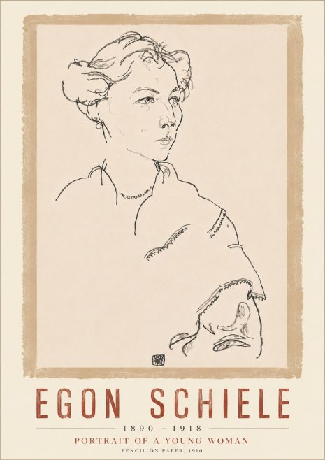 Schiele Portrait of a Young Woman No6 - Affiche