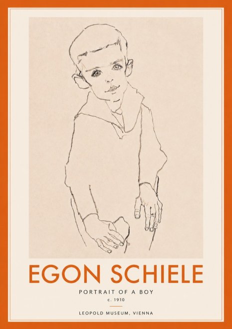 Schiele Portrait of a Boy No4 - Affiche