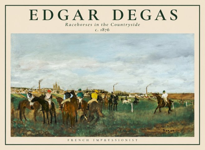 Edgar Degas Racehorses in the Countryside No1 - Affiche