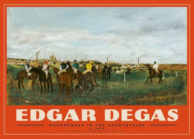 Edgar Degas Racehorses in the Countryside No3 - Affiche