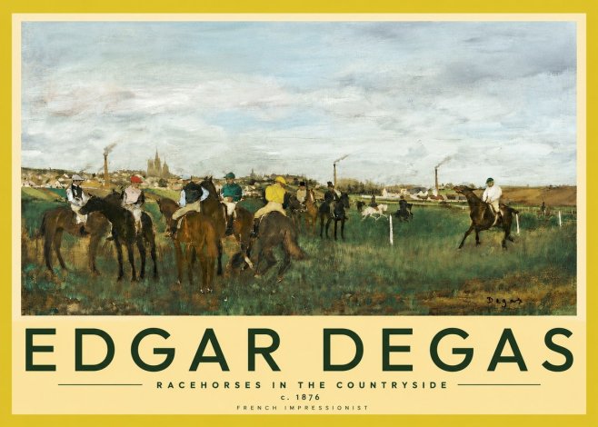 Edgar Degas Racehorses in the Countryside No4 - Affiche