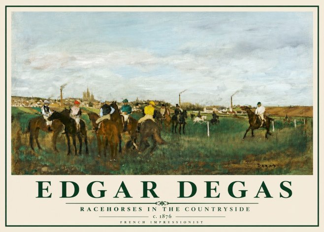 Edgar Degas Racehorses in the Countryside No5 - Affiche