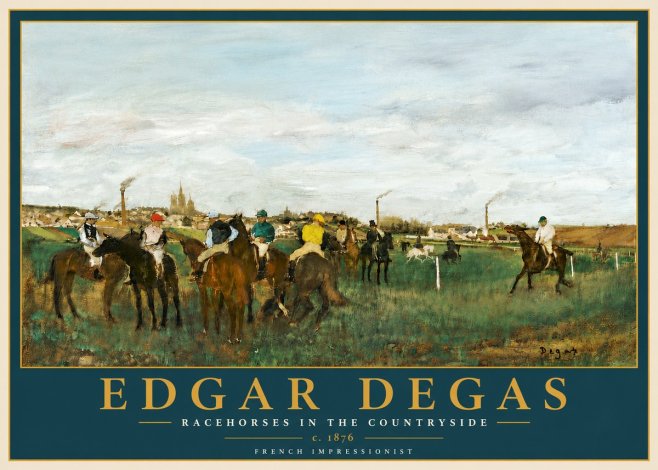 Edgar Degas Racehorses in the Countryside No6 - Affiche