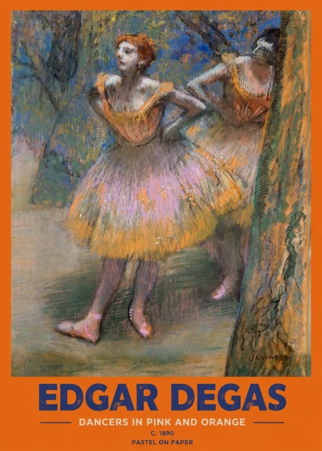 Edgar Degas Dancers in Pink and Orange No2 - Affiche