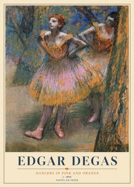 Edgar Degas Dancers in Pink and Orange No6 - Affiche