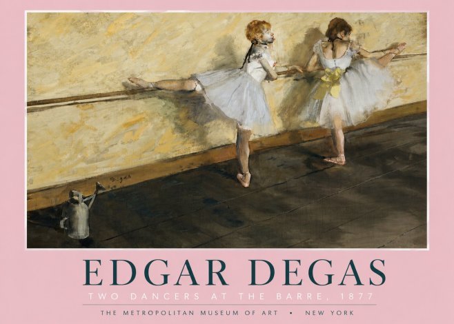 Edgar Degas Two Dancers at the Barre, 1877 No2 - Affiche