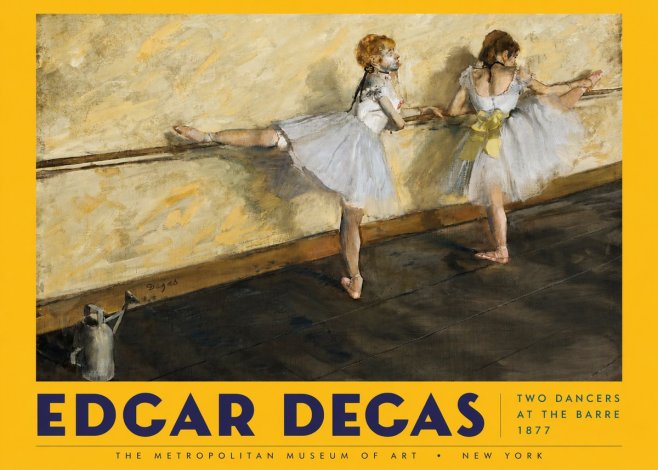 Edgar Degas Two Dancers at the Barre, 1877 No5 - Affiche