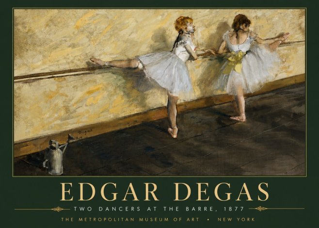 Edgar Degas Two Dancers at the Barre, 1877 No6 - Affiche