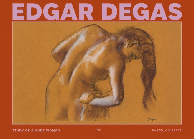 Edgar Degas Study of a Nude Woman I No2 - Affiche