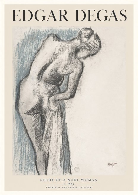 Edgar Degas Study of a Nude Woman II No1 - Affiche