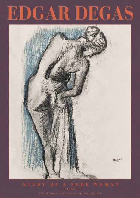 Edgar Degas Study of a Nude Woman II No2 - Affiche
