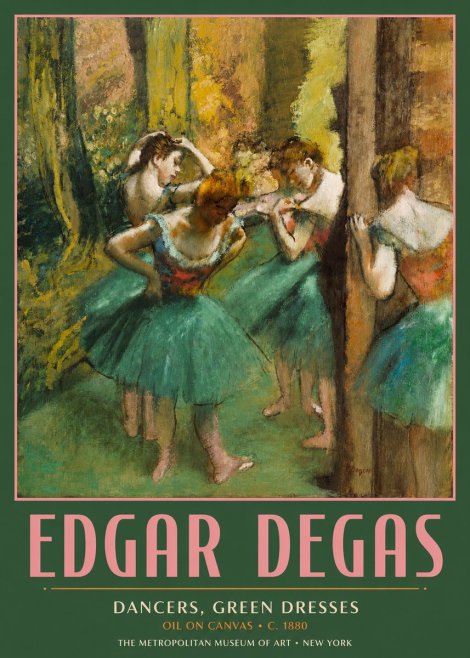 Edgar Degas Dancers, Green Dresses No2 - Affiche