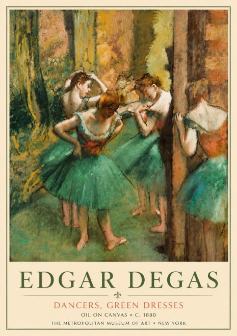 Edgar Degas Dancers, Green Dresses No6 - Affiche