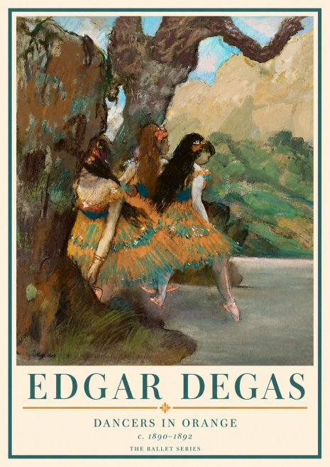 Edgar Degas Dancers in Orange No3 - Affiche