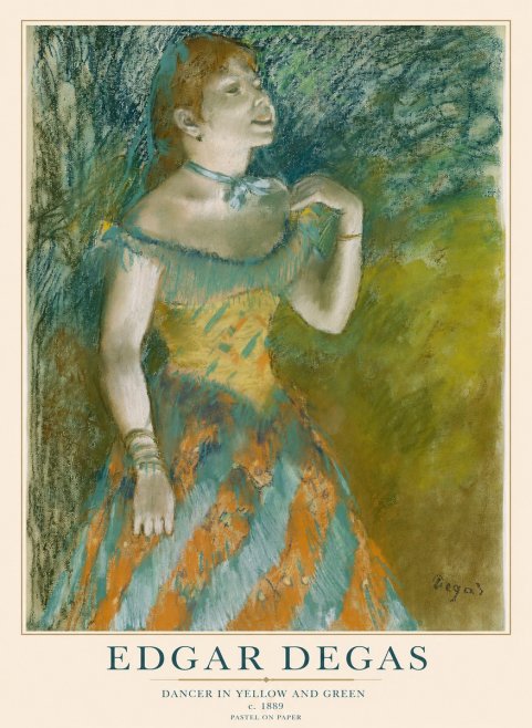 Edgar Degas Dancer in Yellow and Green No1 - Affiche