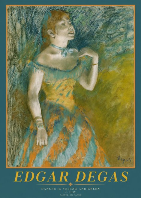 Edgar Degas Dancer in Yellow and Green No2 - Affiche