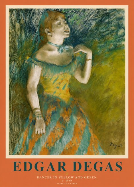 Edgar Degas Dancer in Yellow and Green No3 - Affiche
