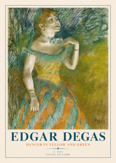 Edgar Degas Dancer in Yellow and Green No4 - Affiche