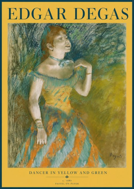 Edgar Degas Dancer in Yellow and Green No5 - Affiche