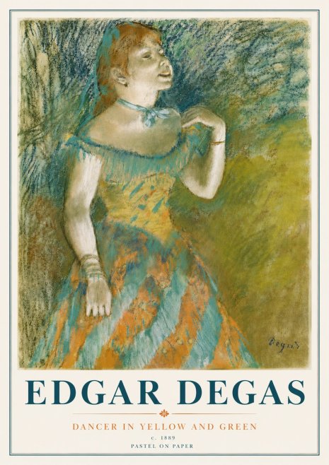 Edgar Degas Dancer in Yellow and Green No6 - Affiche