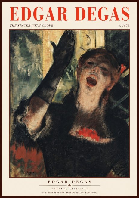 Edgar Degas The Singer with Glove No2 - Affiche