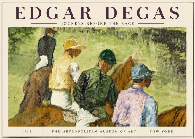 Edgar Degas Jockeys Before the Race No6 - Affiche