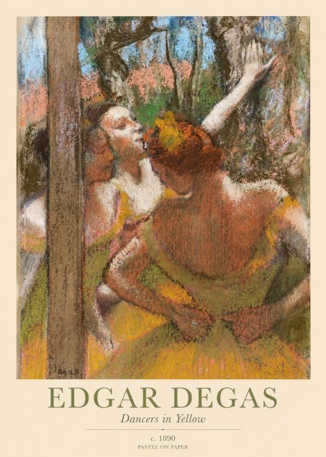 Edgar Degas Dancers in Yellow No1 - Affiche