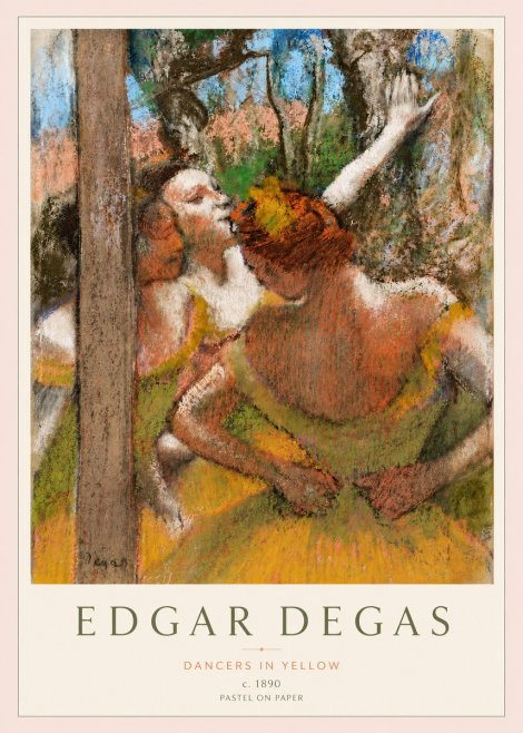 Edgar Degas Dancers in Yellow No3 - Affiche