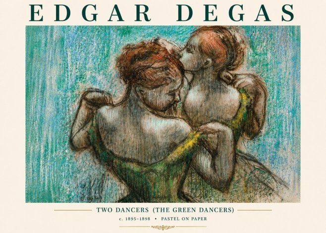 Edgar Degas Two Dancers (the Green Dancers) No5 - Affiche