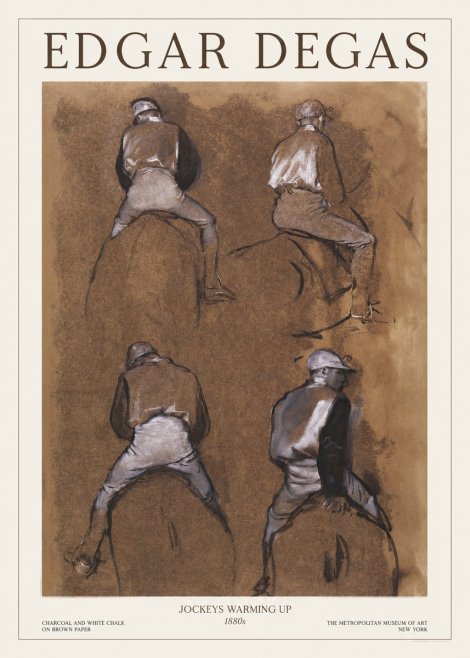 Edgar Degas Jockeys Warming Up No1 - Affiche
