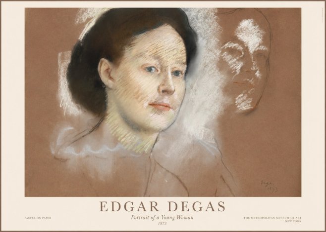 Edgar Degas Portrait of a Young Woman No1 - Affiche