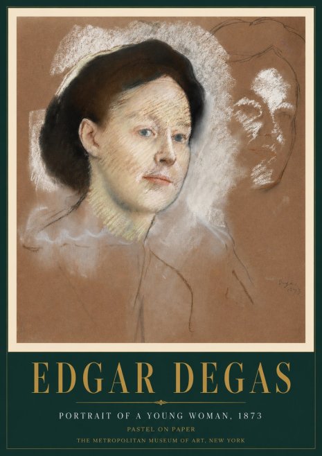 Edgar Degas Portrait of a Young Woman No4 - Affiche