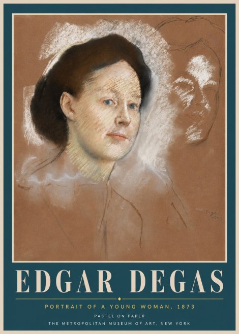 Edgar Degas Portrait of a Young Woman No6 - Affiche